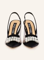 sergio rossi Slingback pumps with decorative gems, Color: BLACK (Image 1)