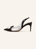sergio rossi Slingback pumps with decorative gems, Color: BLACK (Image 1)