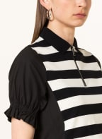 MONCLER Poloshirt im Materialmix, Farbe: SCHWARZ/ WEISS (Bild 1)