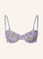 TORY BURCH Underwired bikini top GARDEN MEDALLION, Color: PURPLE/ GREEN/ NUDE (Image 1)