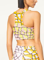 EMILIO PUCCI Cropped-Top, Farbe: SCHWARZ/ DUNKELGELB/ HELLROSA (Bild 1)