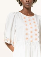 SEE BY CHLOÉ Kleid mit Lochspitze und 3/4-Arm, Farbe: WEISS/ HELLROSA/ ALTROSA (Bild 1)