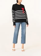 ami Pullover, Farbe: SCHWARZ/ WEISS/ ROT (Bild 1)