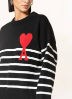 ami Pullover, Farbe: SCHWARZ/ WEISS/ ROT (Bild 1)