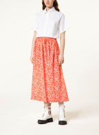 GANNI Skirt, Color: ORANGE/ WHITE (Image 1)