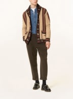 RRL Strickjacke mit Leinen , Farbe: CAMEL/ DUNKELBRAUN/ DUNKELROT (Bild 1)