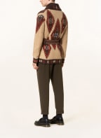 RRL Strickjacke mit Leinen , Farbe: CAMEL/ DUNKELBRAUN/ DUNKELROT (Bild 1)