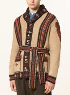 RRL Strickjacke mit Leinen , Farbe: CAMEL/ DUNKELBRAUN/ DUNKELROT (Bild 1)