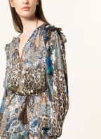 GUESS Dress ELEA with glitter thread, Color: BLUE/ LIGHT BROWN/ BROWN (Image 1)