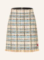 MARC CAIN Tweed-Rock mit Fransen, Farbe: 333 blue topaz (Bild 1)