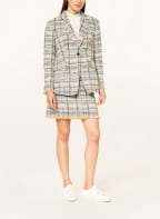 MARC CAIN Tweed-Blazer mit Fransen, Farbe: 333 blue topaz (Bild 1)
