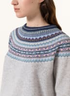 ERIBÉ Pullover ALPINE SHORT, Farbe: HELLGRAU/ DUNKELBLAU/ LILA (Bild 1)