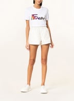 FENDI T-Shirt mit Pailletten, Farbe: WEISS/ FUCHSIA/ BRAUN (Bild 1)