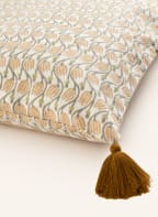 BUNGALOW DENMARK Decorative cushion cover LOTUS, Color: WHITE/ GRAY/ ORANGE (Image 1)