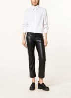 CAMBIO Trousers FAE in leather look with tuxedo stripe, Color: BLACK/ WHITE (Image 1)