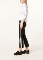 CAMBIO Trousers FAE in leather look with tuxedo stripe, Color: BLACK/ WHITE (Image 1)