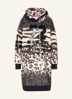 yippie hippie Hoodie-Kleid mit Schmucksteinen, Farbe: SCHWARZ/ BEIGE (Bild 1)