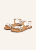 GIOSEPPO Sandalen mit Schmucksteinen und Perlen , Farbe: WEISS (Bild 1)