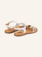 GIOSEPPO Sandalen mit Schmucksteinen und Perlen , Farbe: WEISS (Bild 1)