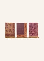 Bloomingville Set of 3 dish towels LURA, Color: FUCHSIA/ DARK ORANGE/ BEIGE (Image 1)