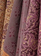 Bloomingville Set of 3 dish towels LURA, Color: FUCHSIA/ DARK ORANGE/ BEIGE (Image 1)