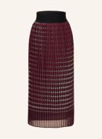 LIU JO Pleated skirt with glitter thread, Color: BLACK/ FUCHSIA/ ORANGE (Image 1)