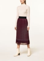 LIU JO Pleated skirt with glitter thread, Color: BLACK/ FUCHSIA/ ORANGE (Image 1)