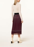 LIU JO Pleated skirt with glitter thread, Color: BLACK/ FUCHSIA/ ORANGE (Image 1)