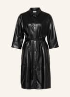 ROBE LÉGÈRE Hemdblusenkleid in Lederoptik mit 3/4-Arm, Farbe: SCHWARZ (Bild 1)