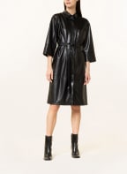 ROBE LÉGÈRE Hemdblusenkleid in Lederoptik mit 3/4-Arm, Farbe: SCHWARZ (Bild 1)