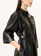 ROBE LÉGÈRE Hemdblusenkleid in Lederoptik mit 3/4-Arm, Farbe: SCHWARZ (Bild 1)