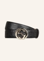 GUCCI Ledergürtel, Farbe: SCHWARZ/ GOLD (Bild 1)