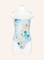 VILEBREQUIN Bandeau-Badeanzug BELLE DES CHAMPS, Farbe: HELLBLAU/ HELLORANGE/ PETROL (Bild 1)