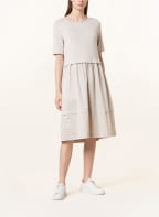 FFC Jerseykleid im Materialmix, Farbe: TAUPE (Bild 1)
