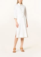 MARC CAIN Shirt dress with linen and 3/4 sleeves, Color: 110 off (Image 1)