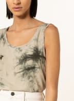 VILA Top, Farbe: CREME/ DUNKELGRÜN (Bild 1)