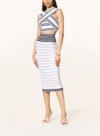 BALMAIN Cropped knit top, Color: DARK BLUE/ WHITE (Image 1)