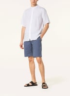 TOMMY HILFIGER Short-sleeved shirt casual fit made of linen with stand-up collar, Color: WHITE (Image 1)