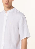 TOMMY HILFIGER Short-sleeved shirt casual fit made of linen with stand-up collar, Color: WHITE (Image 1)