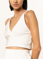 Marc O'Polo DENIM Cropped-Stricktop, Farbe: WEISS (Bild 1)