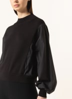 CLOSED Sweater in mixed materials, Color: BLACK (Image 1)