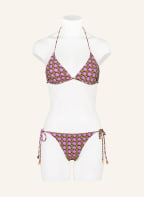 TORY BURCH Triangle bikini top LILAC LOGO, Color: LIGHT PURPLE/ DARK RED/ YELLOW (Image 1)