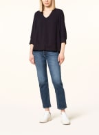 MARC CAIN Blouse-style shirt with 3/4 sleeves, Color: 395 MIDNIGHT BLUE (Image 1)