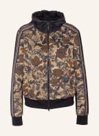 MARC CAIN Bomber jacket with tuxedo stripes and glitter thread, Color: 623 light brown (Image 1)