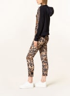 MARC CAIN Bomber jacket with tuxedo stripes and glitter thread, Color: 623 light brown (Image 1)