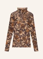 MARC CAIN Turtleneck shirt made of mesh, Color: 623 light brown (Image 1)