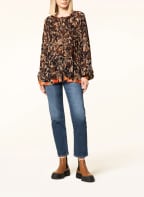 MARC CAIN Blouse-style shirt with fringes, Color: 623 light brown (Image 1)