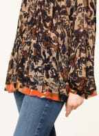 MARC CAIN Blouse-style shirt with fringes, Color: 623 light brown (Image 1)