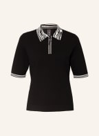 MARC CAIN Strick-Poloshirt, Farbe: SCHWARZ/ WEISS (Bild 1)