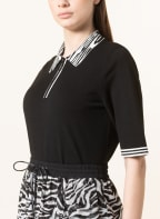 MARC CAIN Strick-Poloshirt, Farbe: SCHWARZ/ WEISS (Bild 1)